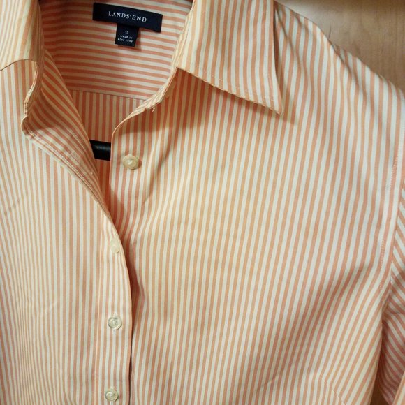 Non-Iron Pinstripe Button Down Size 10 - Picture 2 of 2